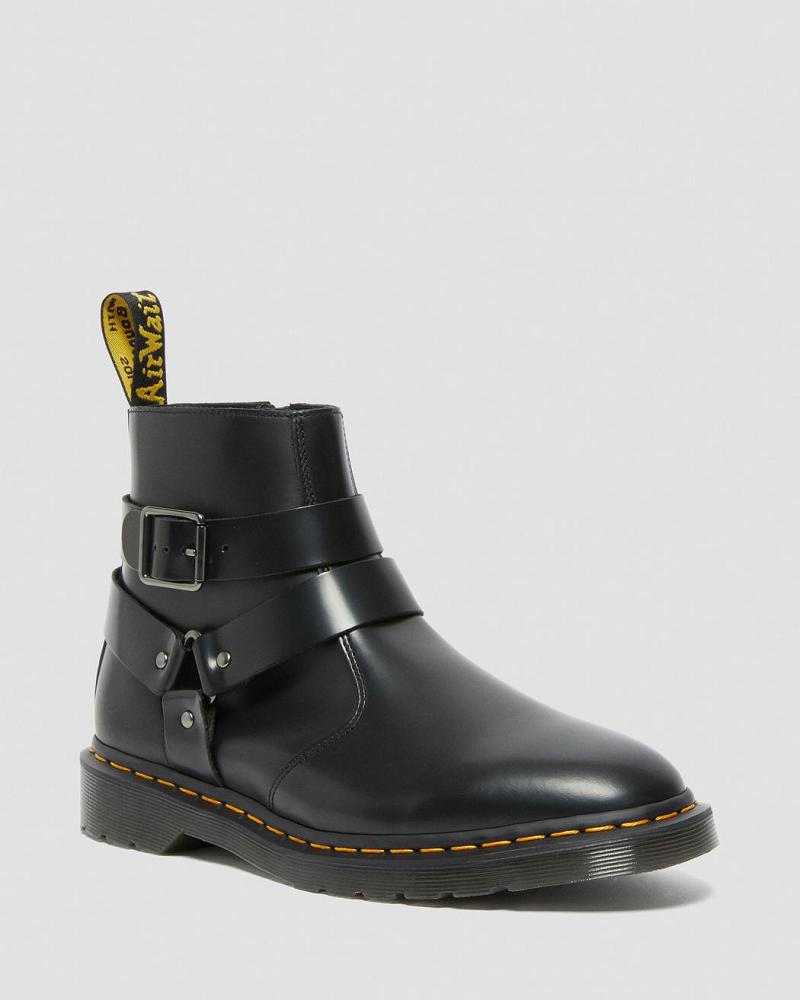 Dr Martens Jaimes Læder Harness Ankelstøvler Herre Sort | DK 444AHK